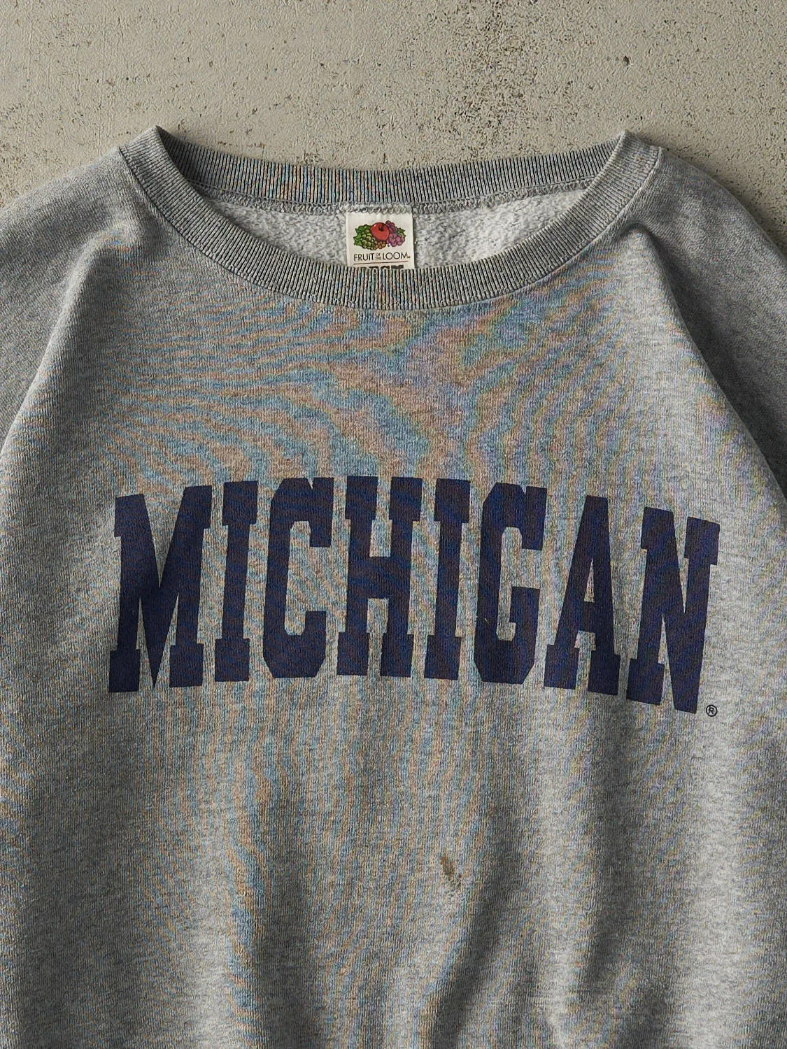 Vintage Y2K Grey University of Michigan Crewneck (XL/XXL) sold by Rebalance Vintage product image thumbnail 2