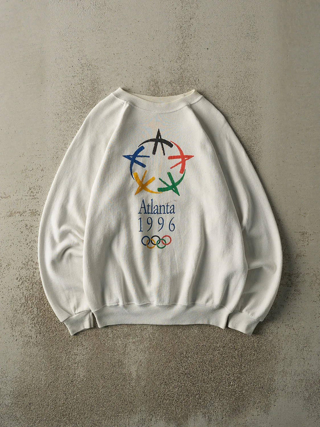 Vintage 96' White Atlanta Olympics Crewneck (M/L) sold by Rebalance Vintage