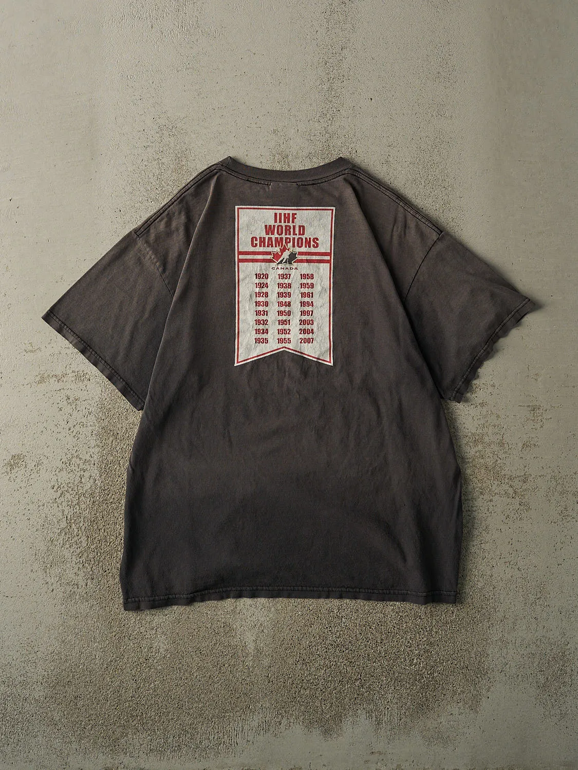 Vintage Y2K Faded Black "Hockey It's Our Game" Team Canada Nike Tee (L/XL) sold by Rebalance Vintage product image thumbnail 2