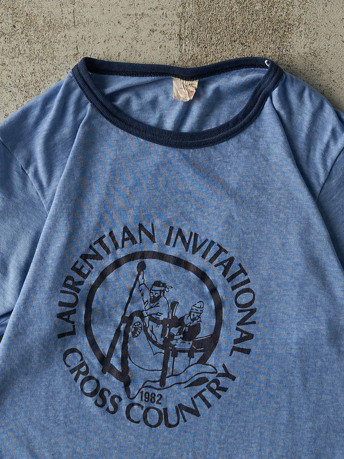 Vintage 82' Blue Laurentian Cross Country Ringer Tee (XS/S) sold by Rebalance Vintage product image thumbnail 2