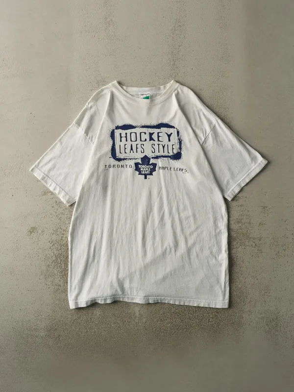 Vintage Y2K White Toronto Maple Leafs "Hockey Leafs Style" Tee (XL/XXL) sold by Rebalance Vintage