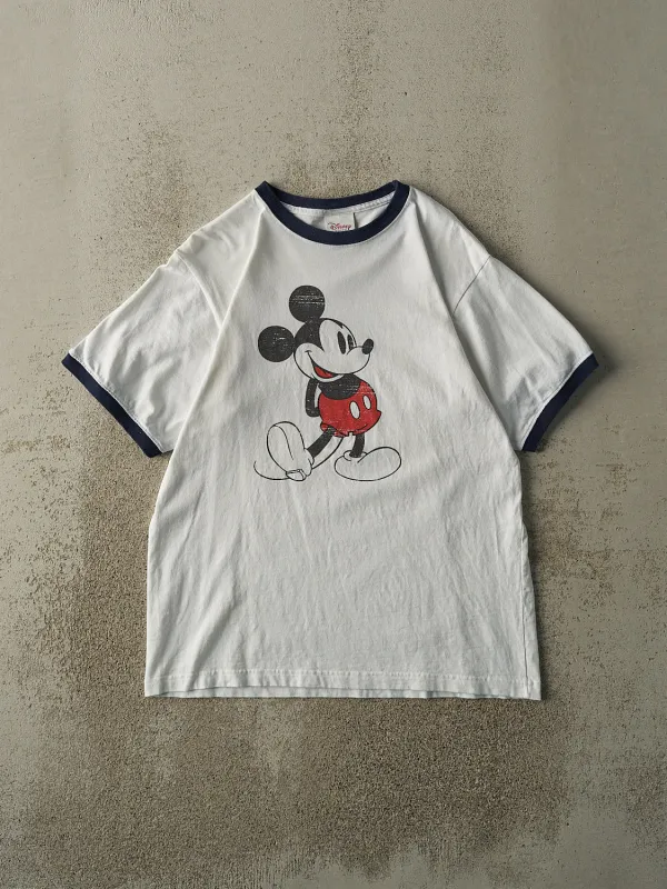 Vintage Y2K White & Navy Mickey Mouse Ringer Tee (M/L) sold by Rebalance Vintage