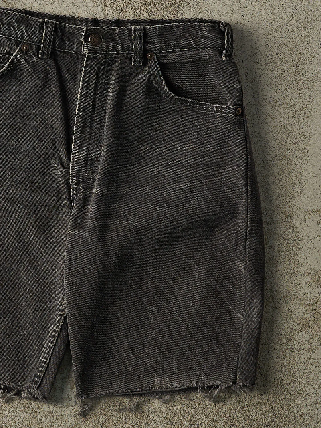 Vintage 80s Faded Black Levi's Orange Tab 634 Cut Off Denim Shorts (29x9.5) sold by Rebalance Vintage product image thumbnail 4