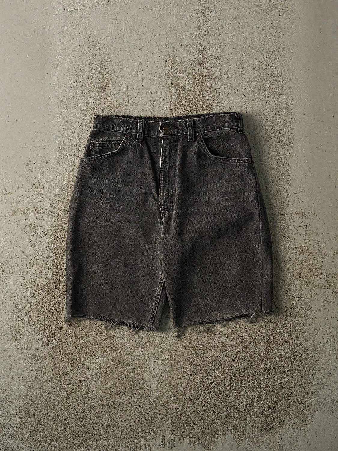 Vintage 80s Faded Black Levi's Orange Tab 634 Cut Off Denim Shorts (29x9.5) sold by Rebalance Vintage