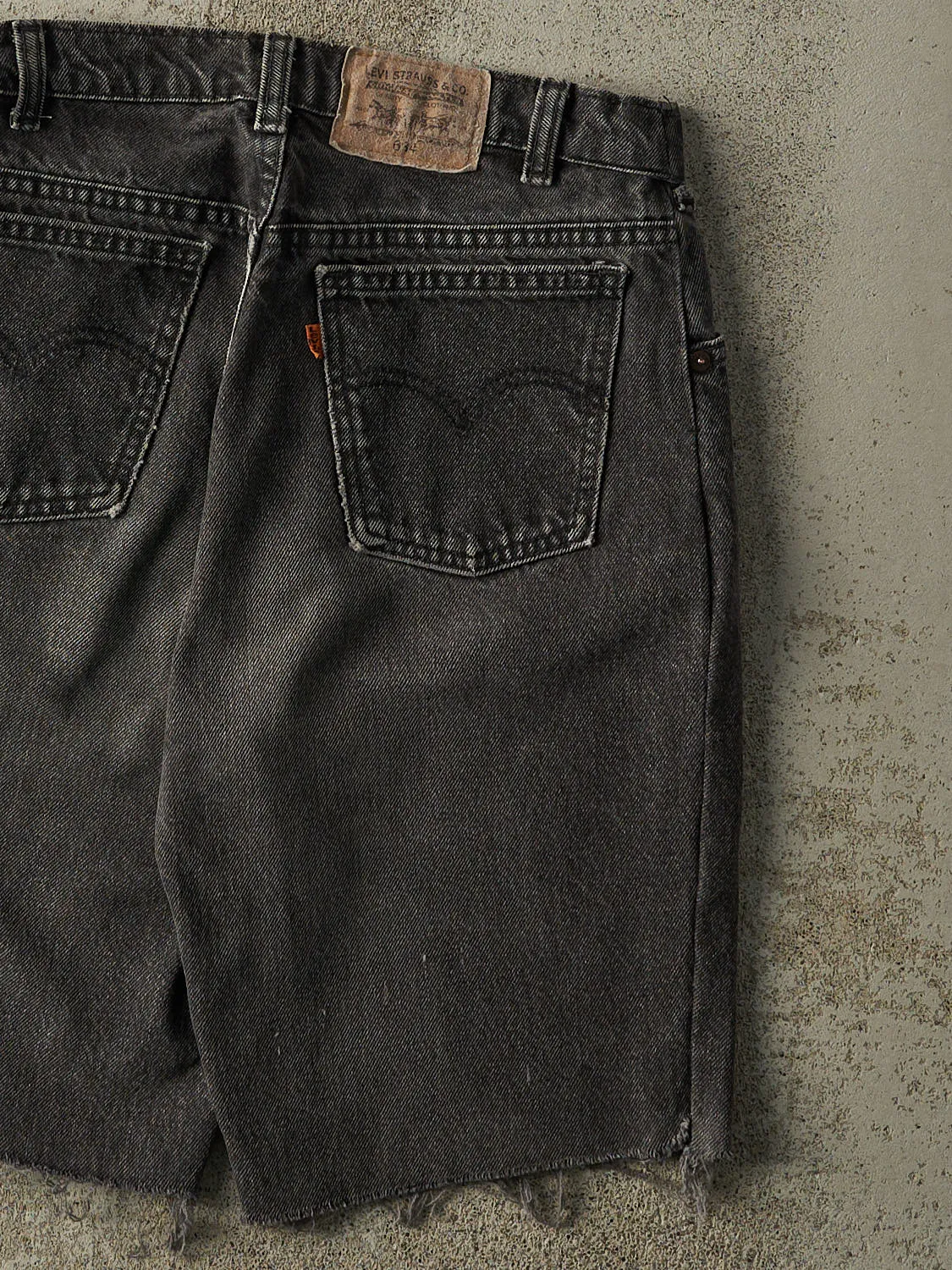 Vintage 80s Faded Black Levi's Orange Tab 634 Cut Off Denim Shorts (29x9.5) sold by Rebalance Vintage product image thumbnail 5