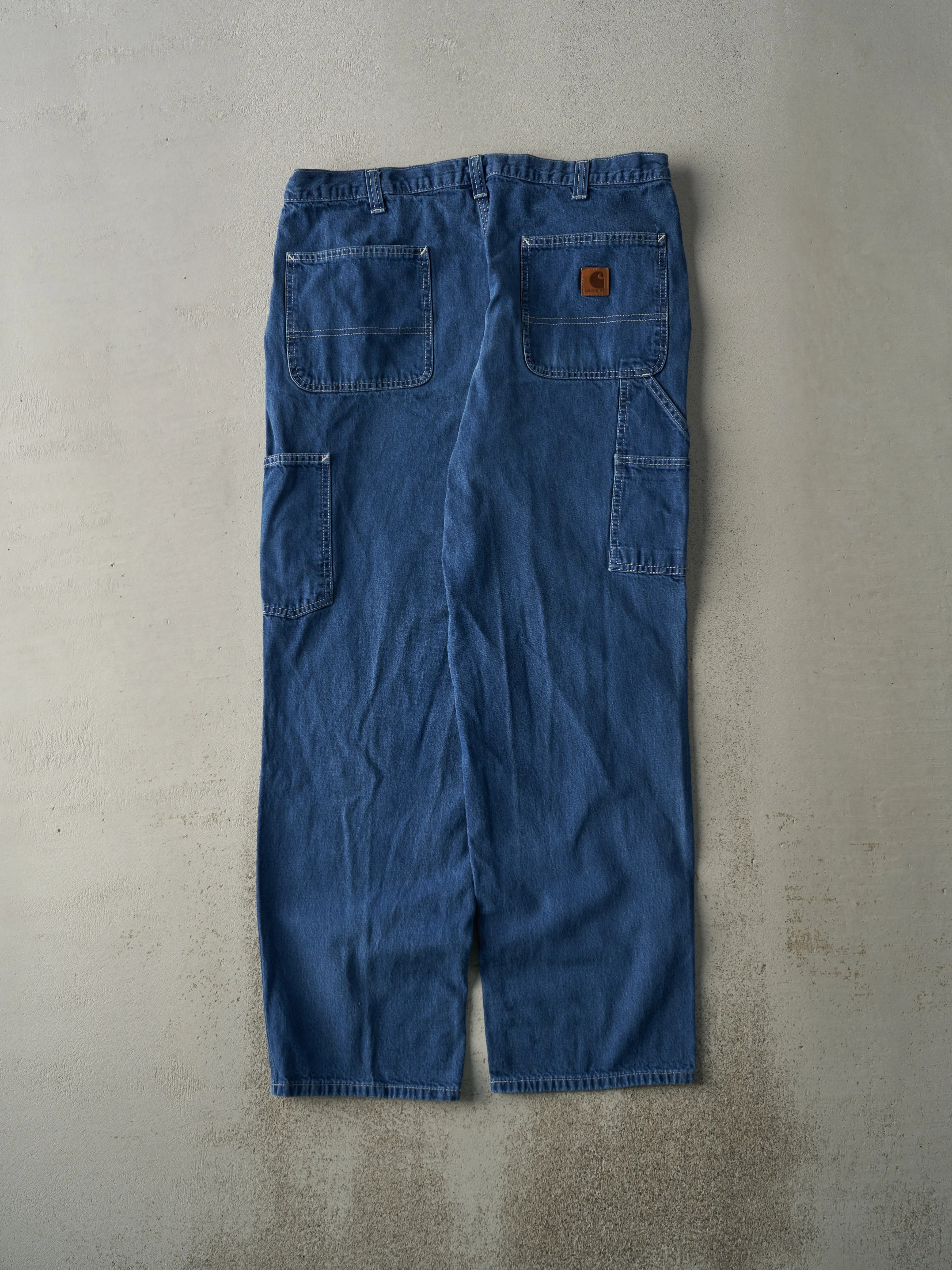 Vintage Y2K Dark Wash Dungaree Fit Carhartt Work Jeans (36x31) sold by Rebalance Vintage product image thumbnail 3
