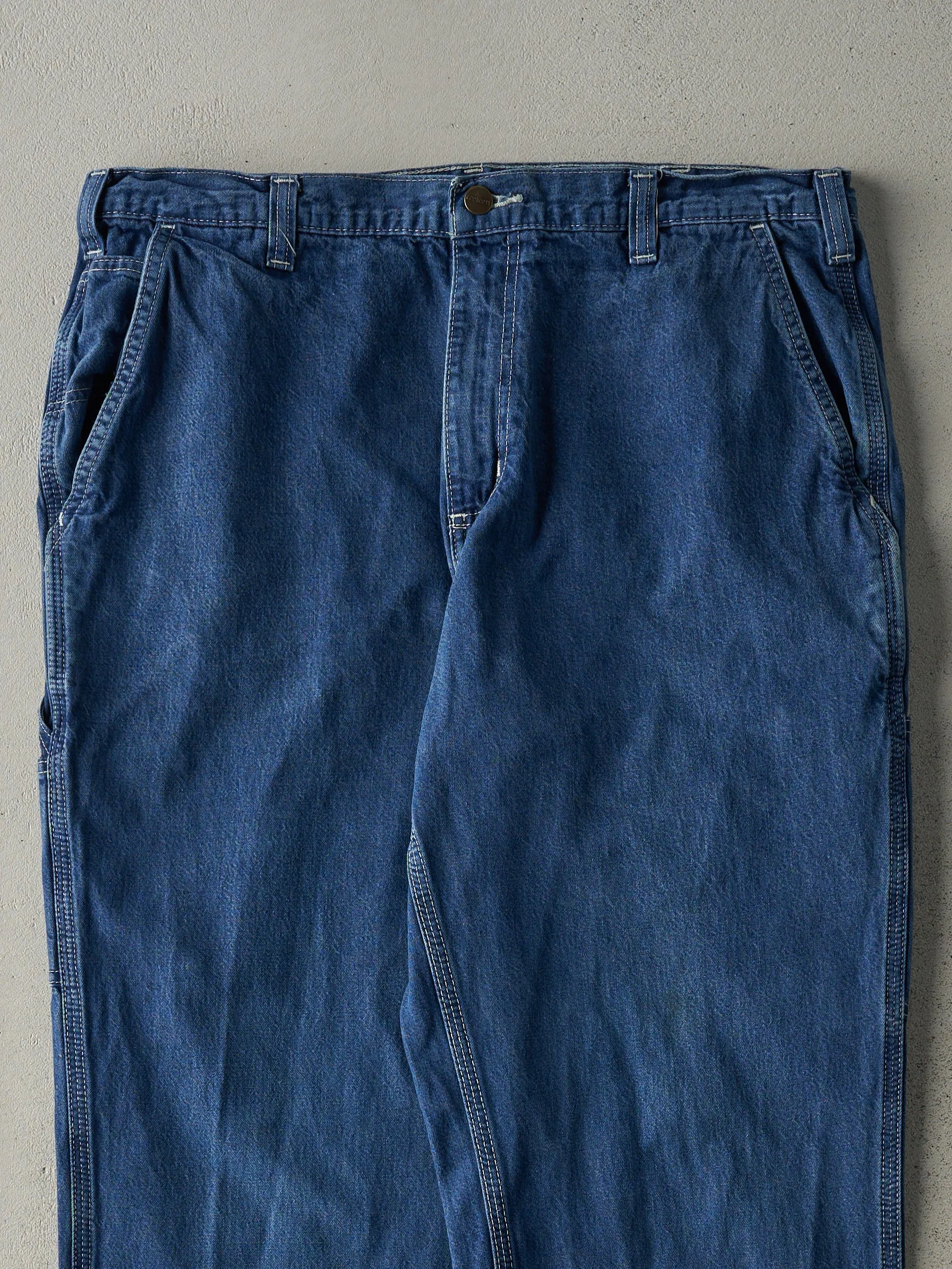 Vintage Y2K Dark Wash Dungaree Fit Carhartt Work Jeans (36x31) sold by Rebalance Vintage product image thumbnail 4