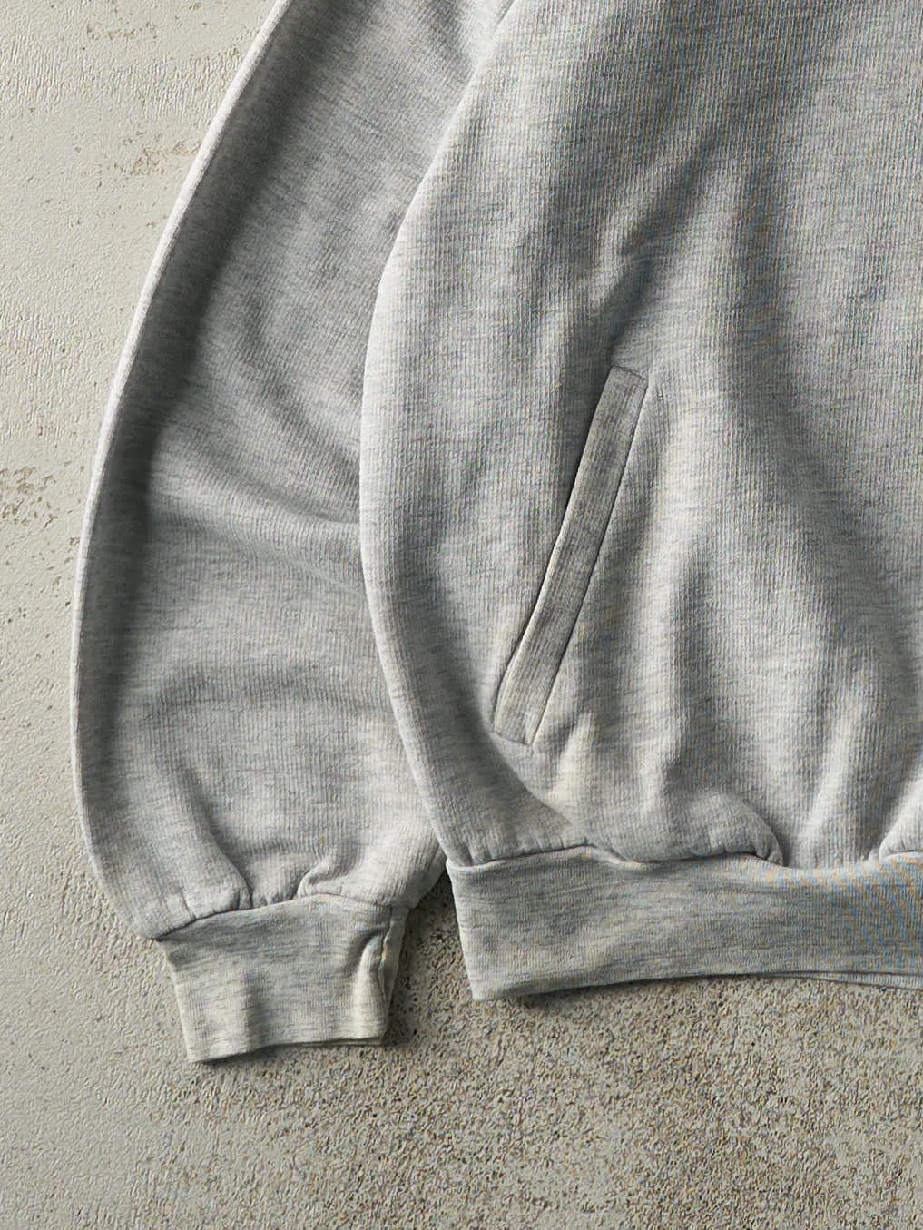 Vintage 90s Heather Grey Brooks Athletics Quarter Button Hoodie (L) sold by Rebalance Vintage product image thumbnail 3