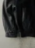 Vintage 90s Black Embroidered Wool and Leather Varsity Jacket (XL) sold by Rebalance Vintage