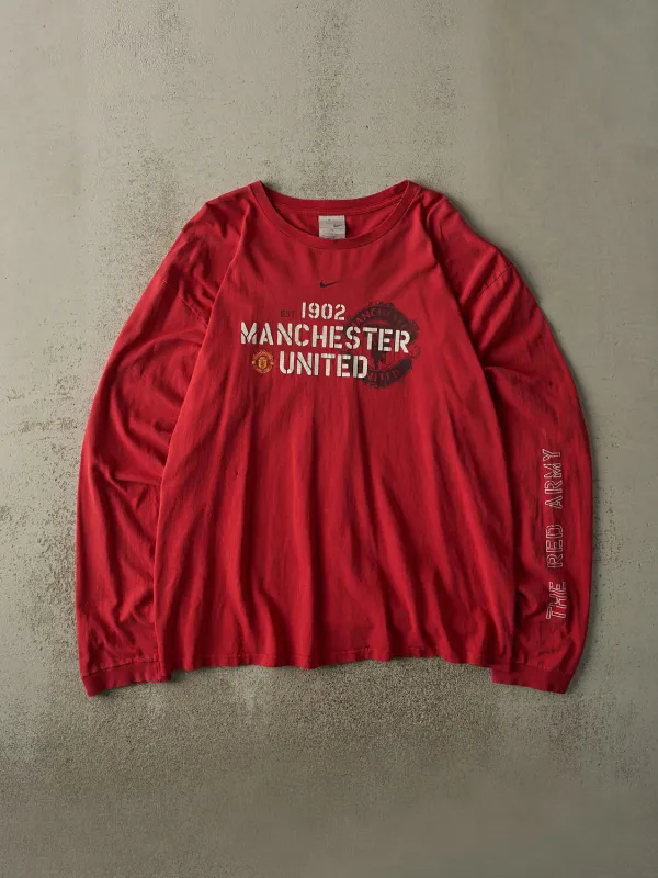 Vintage Y2K Red Nike Manchester United Long Sleeve (XL/XXL) made by Rebalance Vintage
