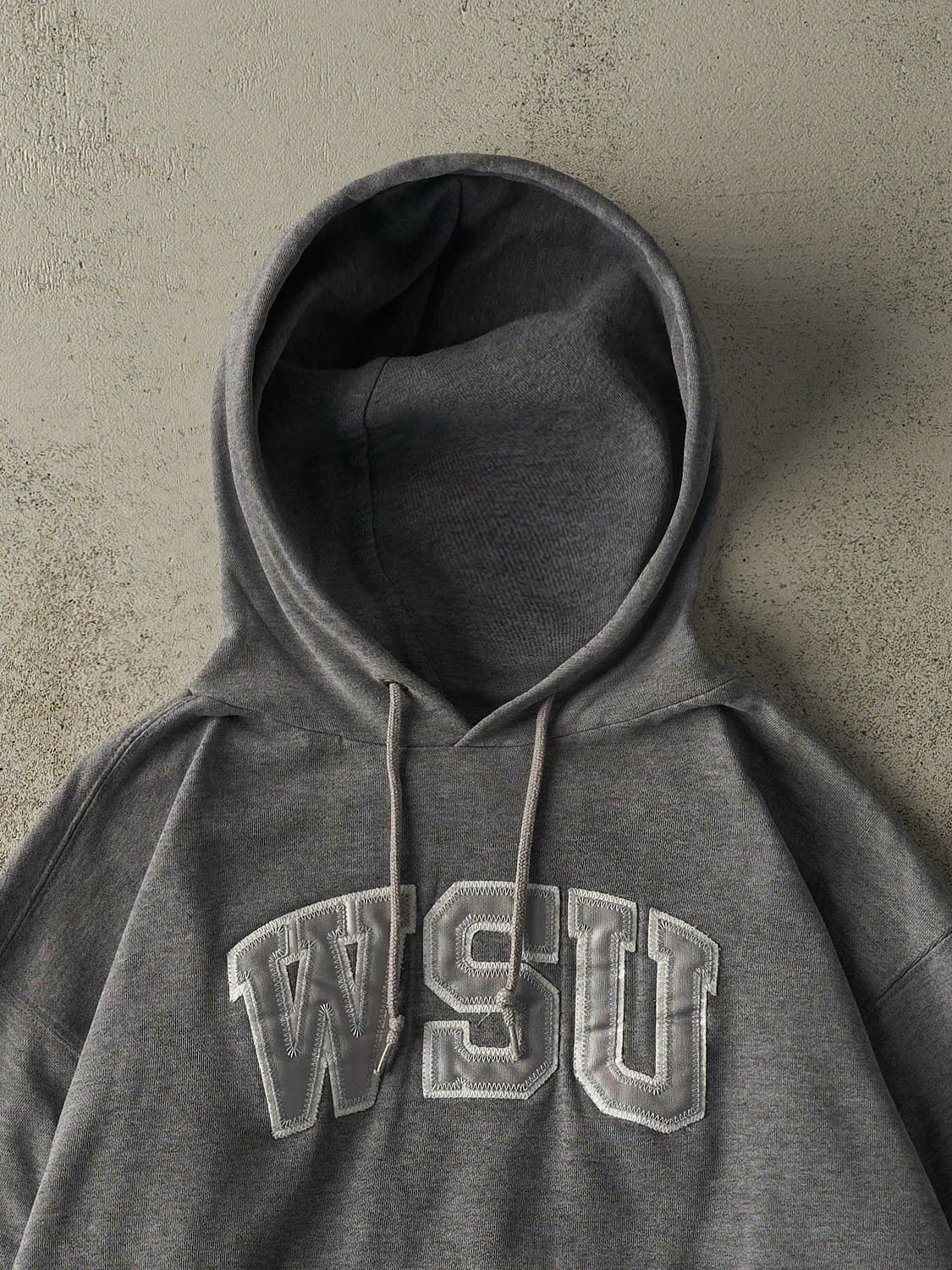 Vintage 90s Grey WSU University Hoodie (L/XL) sold by Rebalance Vintage product image thumbnail 2