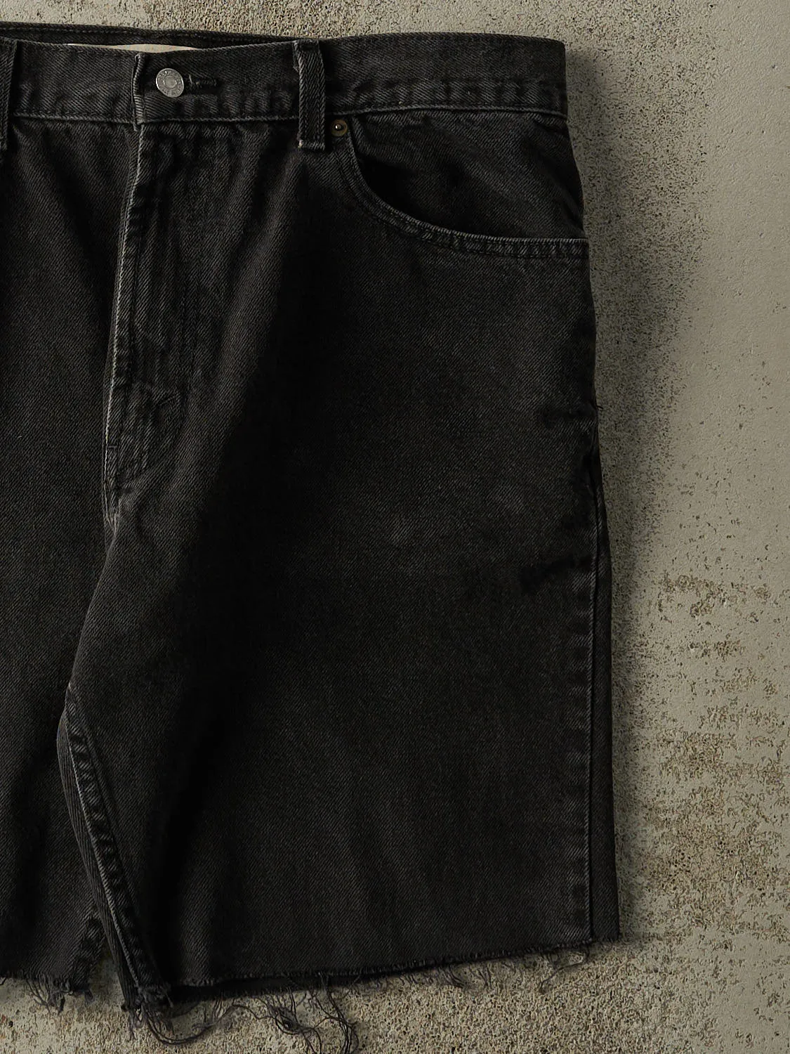 Vintage Y2K Black Levi's 505 Cut Off Denim Shorts (35x9.5) sold by Rebalance Vintage product image thumbnail 4