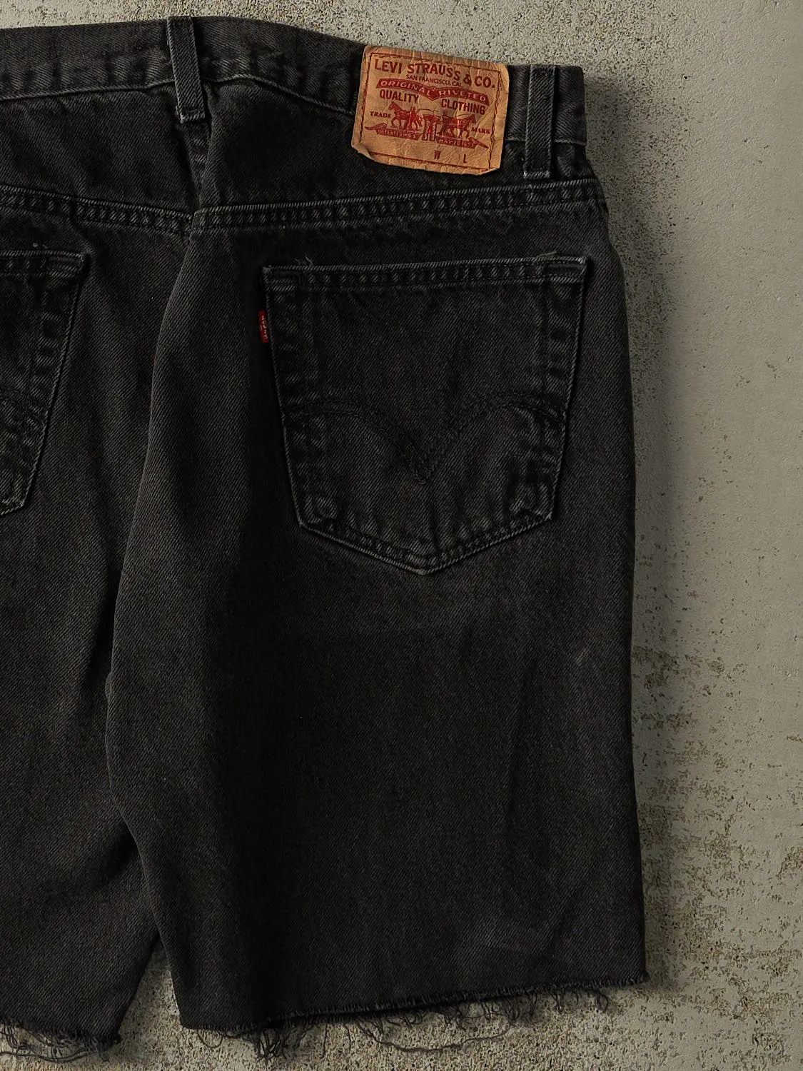 Vintage Y2K Black Levi's 505 Cut Off Denim Shorts (35x9.5) sold by Rebalance Vintage product image thumbnail 5