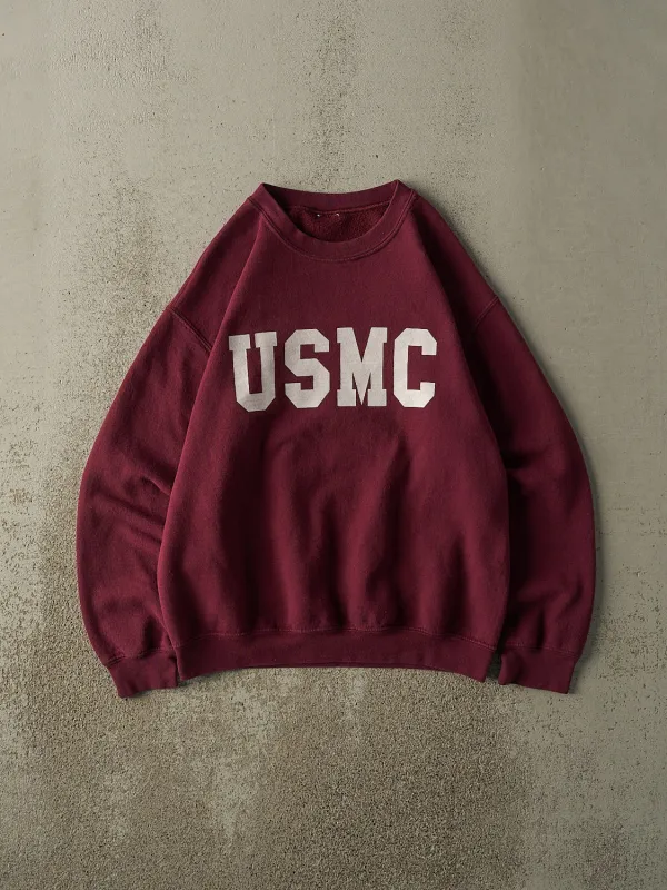 Vintage Y2K Burgundy USMC Crewneck (M) sold by Rebalance Vintage