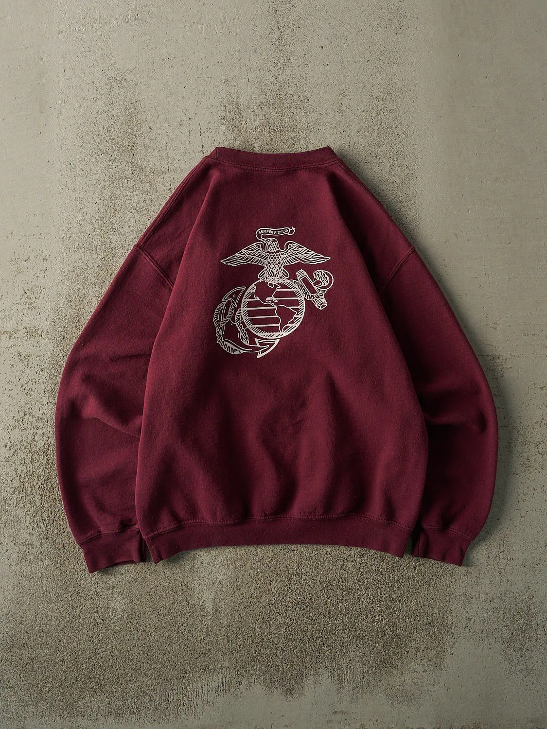 Vintage Y2K Burgundy USMC Crewneck (M) sold by Rebalance Vintage product image thumbnail 2