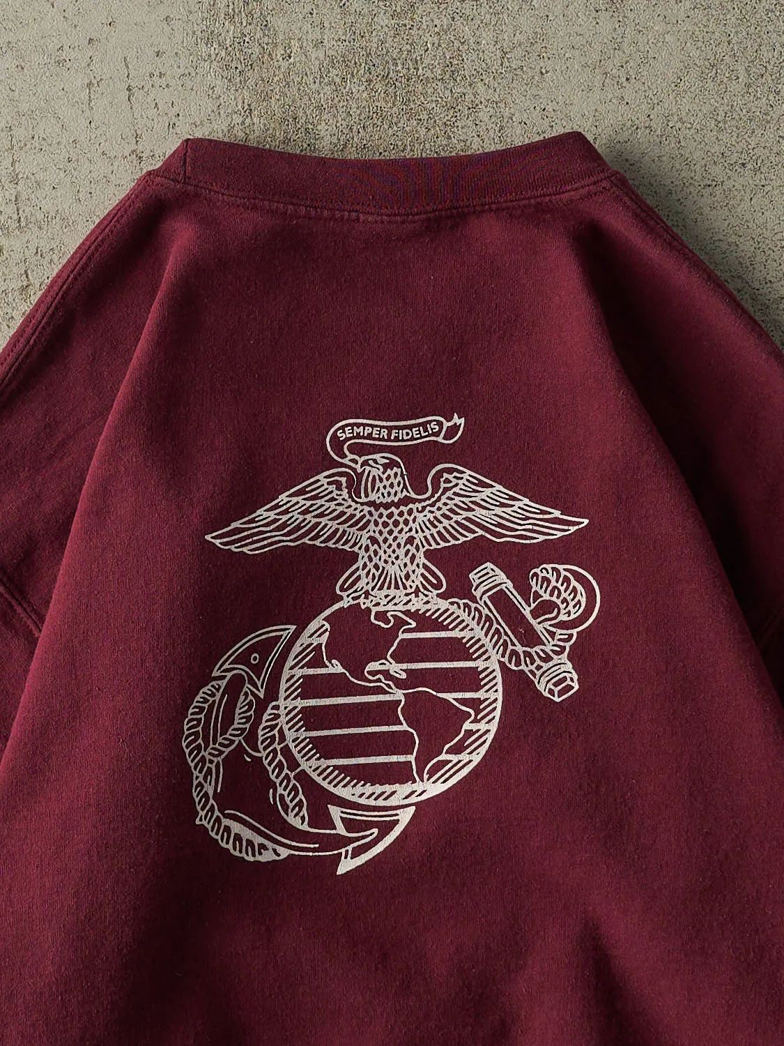 Vintage Y2K Burgundy USMC Crewneck (M) sold by Rebalance Vintage product image thumbnail 4