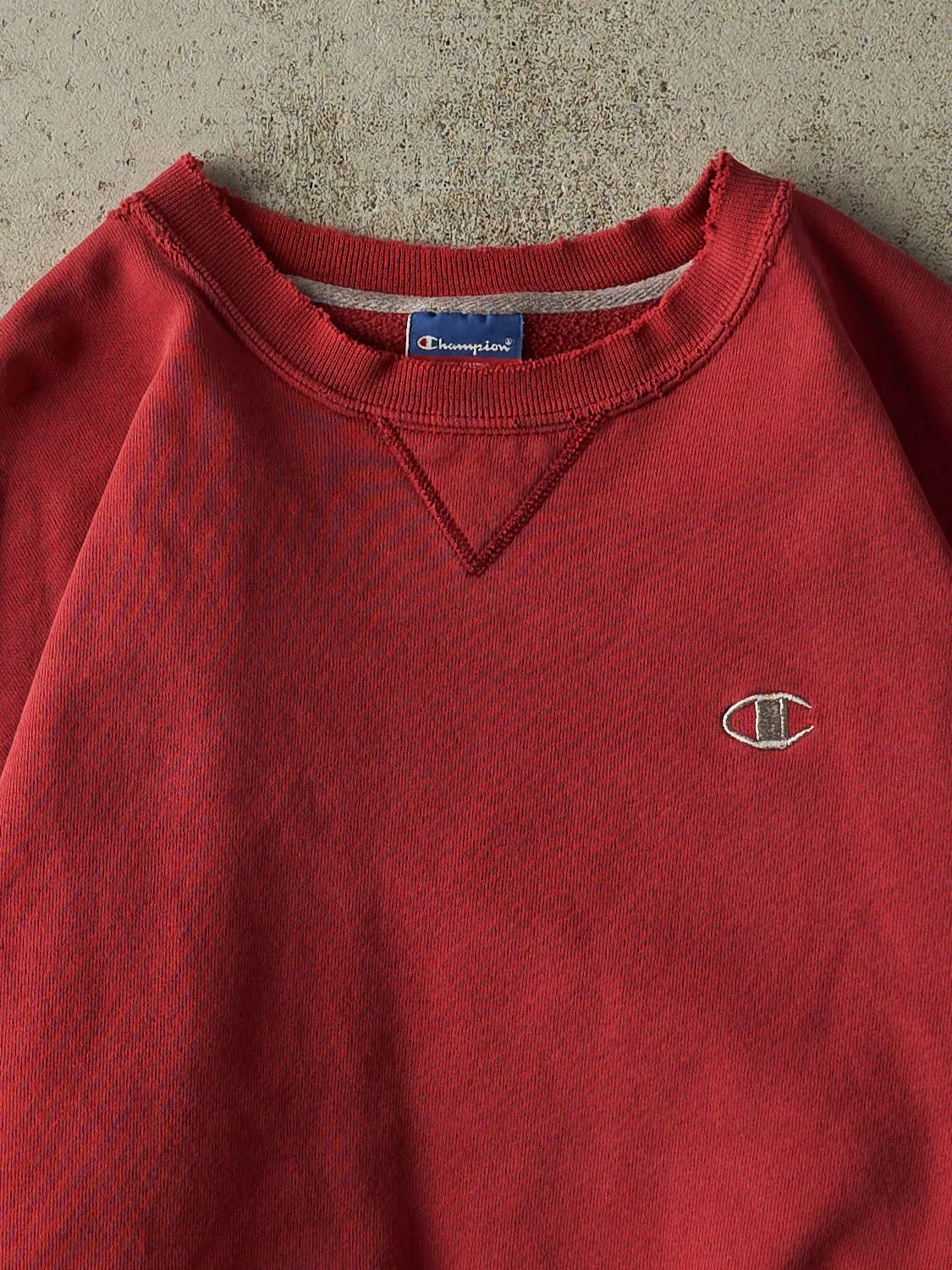 Vintage Y2K Faded Red Champion Embroidered Crewneck (XL) sold by Rebalance Vintage product image thumbnail 2