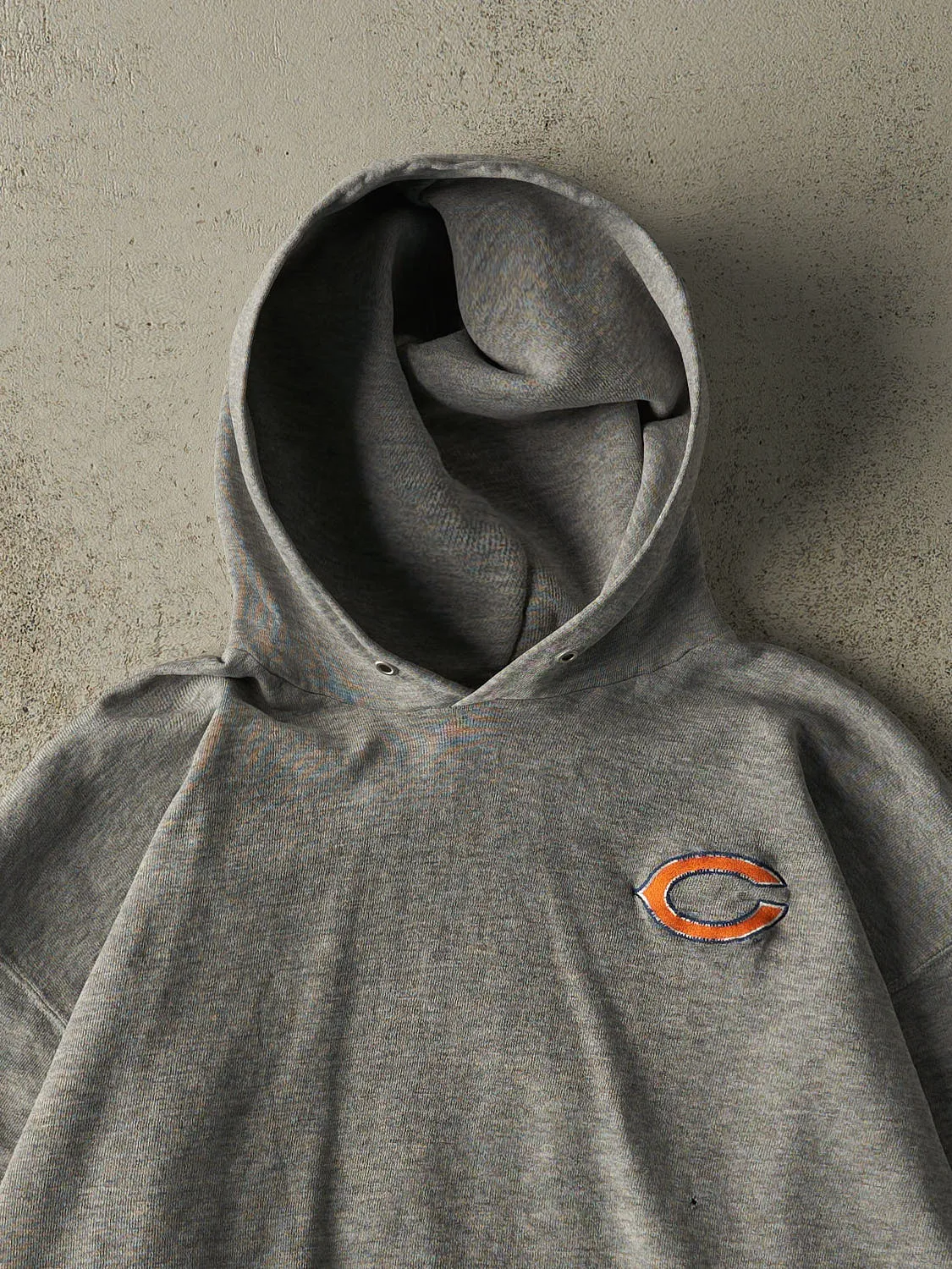 Vintage 90s Grey Chicago Bears Embroidered Hoodie (L/XL) sold by Rebalance Vintage product image thumbnail 2