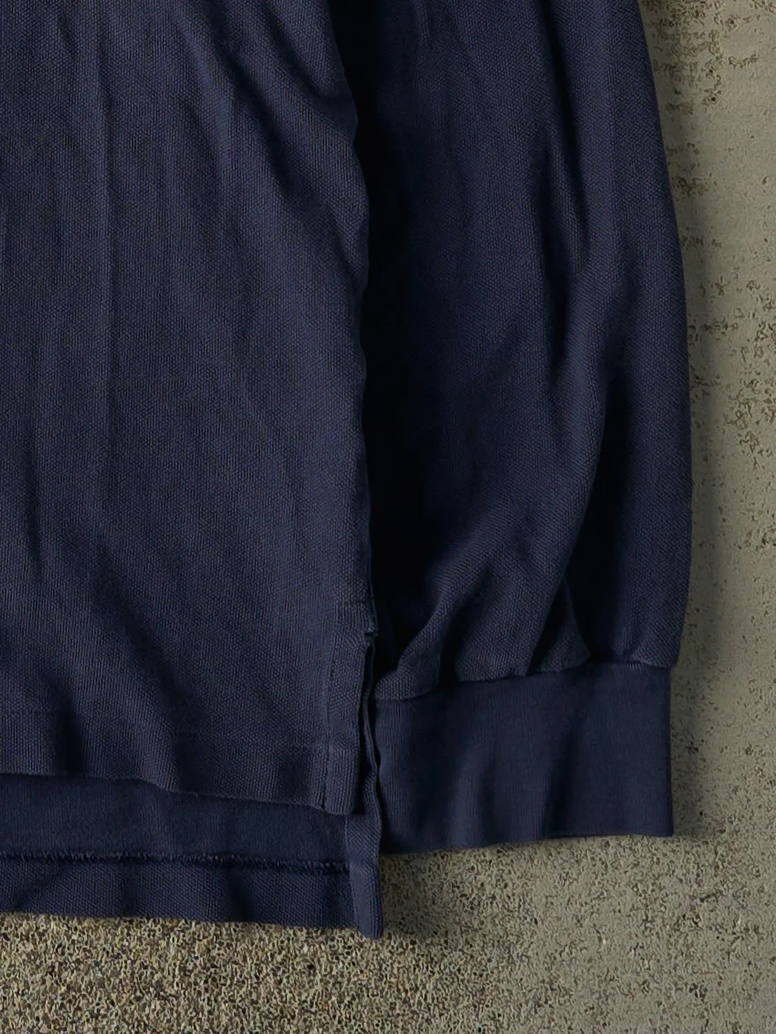 Vintage 90s Navy Blue Polo Ralph Lauren Embroidered Quarter Button Long Sleeve (XL) sold by Rebalance Vintage product image thumbnail 3