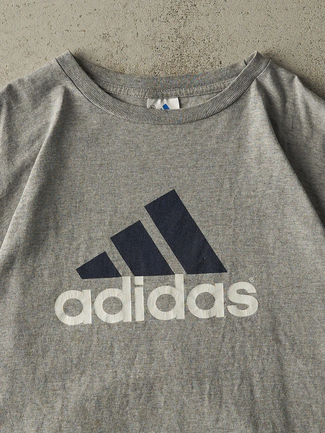 Vintage 90s Grey Adidas Logo Tee (XL/XXL) sold by Rebalance Vintage product image thumbnail 2