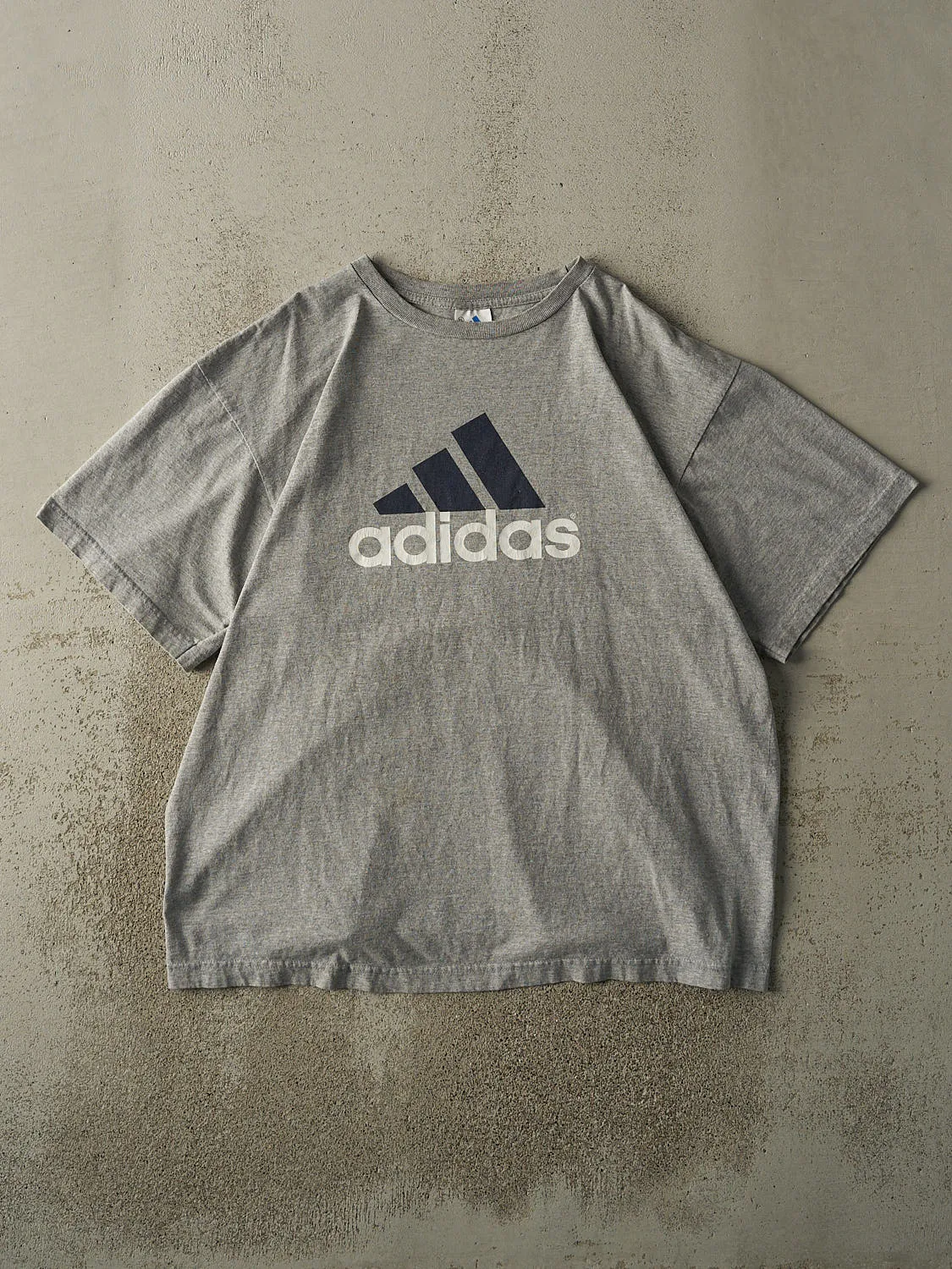 Vintage 90s Grey Adidas Logo Tee (XL/XXL) sold by Rebalance Vintage