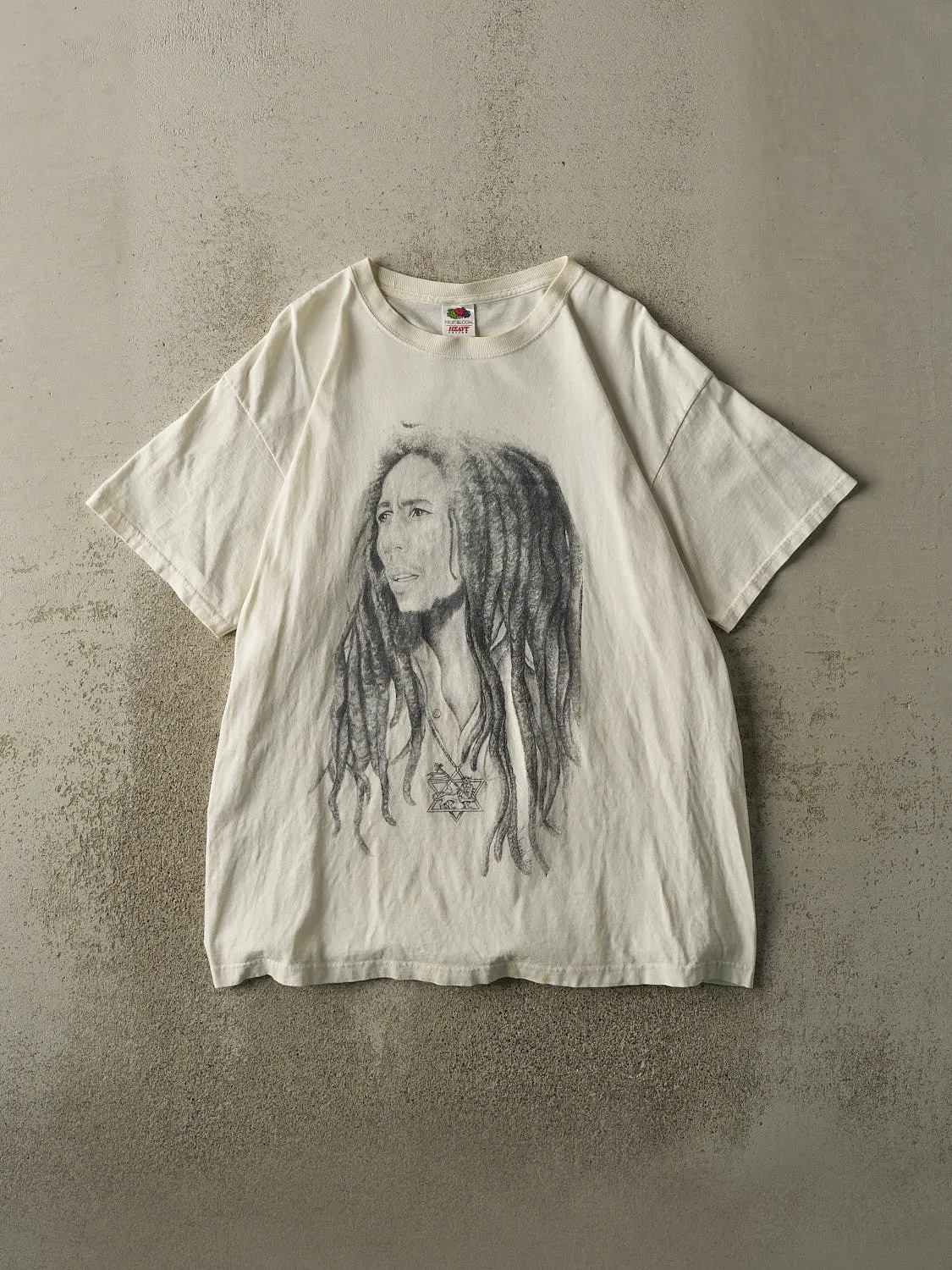 Vintage Y2K White Bob Marley Tee (L/XL) sold by Rebalance Vintage