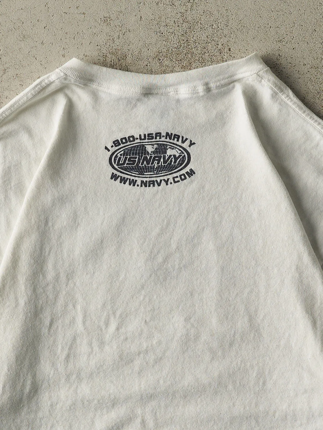 Vintage Y2K White US Navy Tee (L/XL) sold by Rebalance Vintage product image thumbnail 3