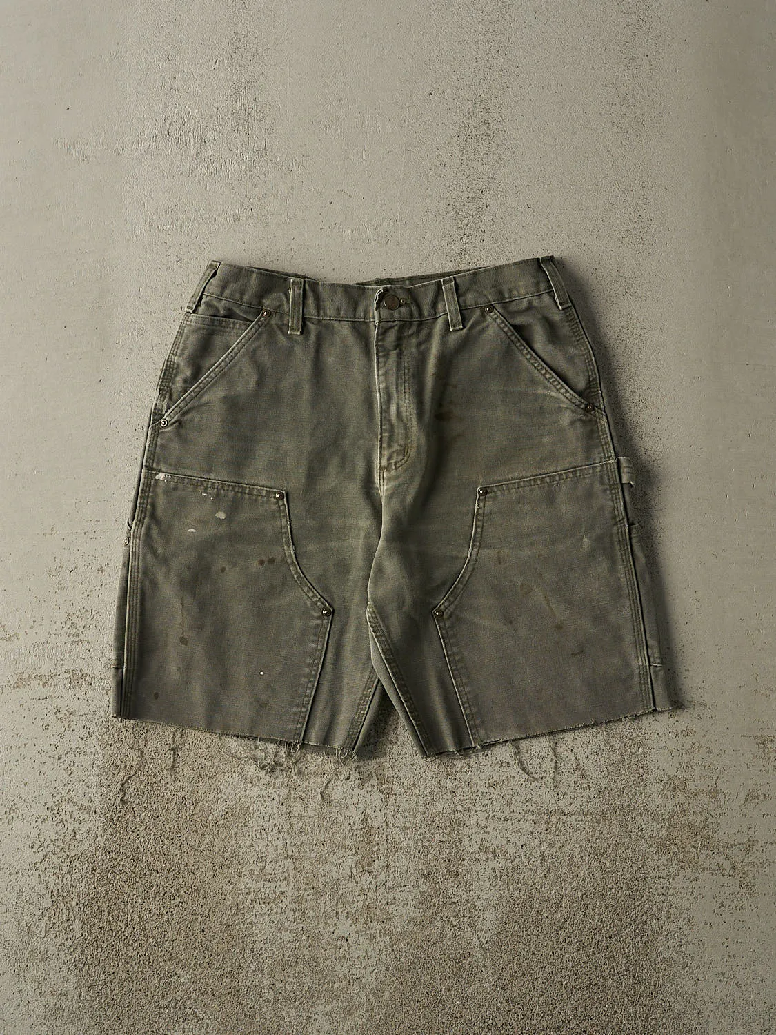 Vintage Y2K Green Carhartt Double Knee Carpenter Cut Off Shorts (31x9.5) sold by Rebalance Vintage