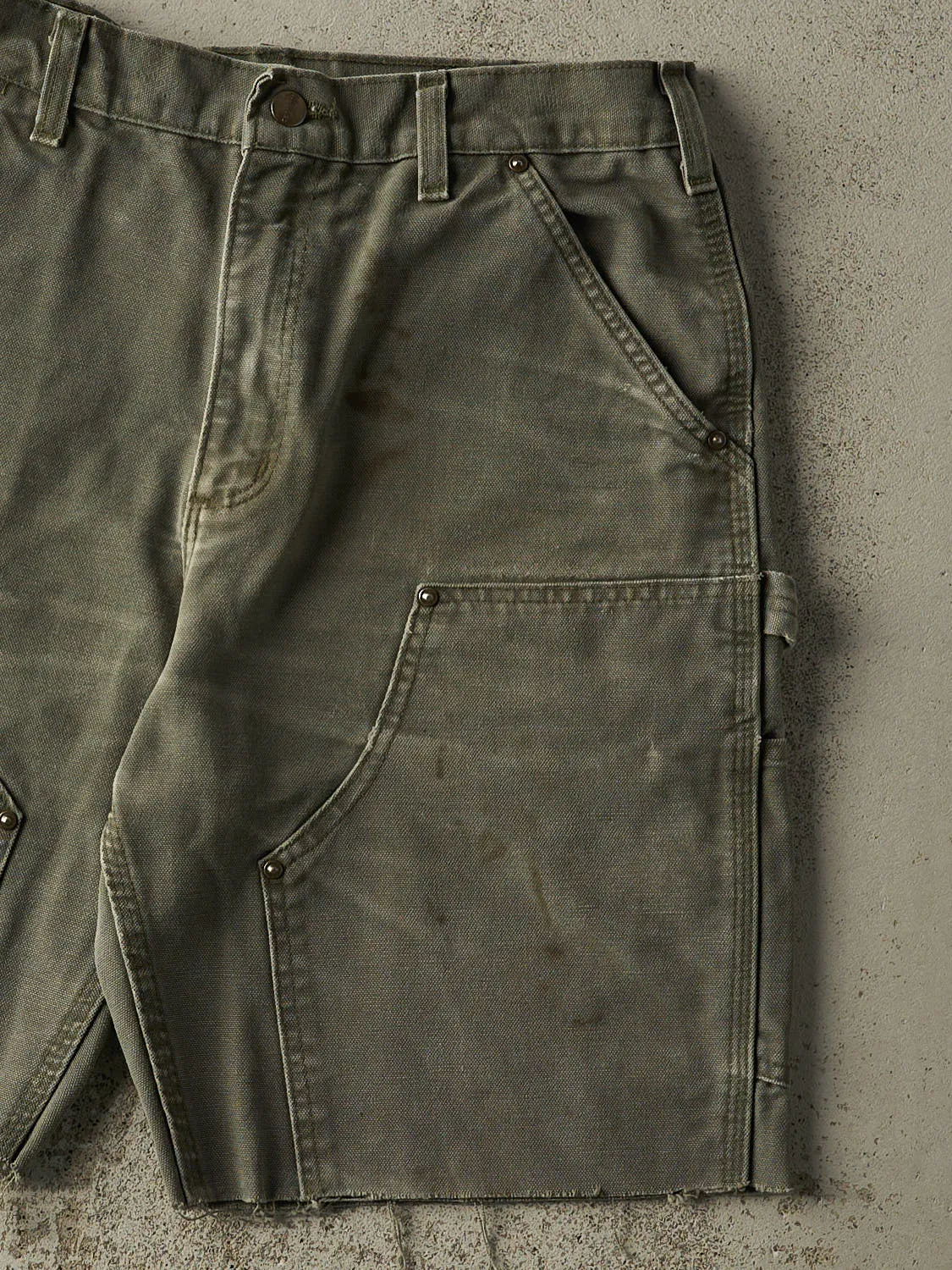 Vintage Y2K Green Carhartt Double Knee Carpenter Cut Off Shorts (31x9.5) sold by Rebalance Vintage product image thumbnail 4