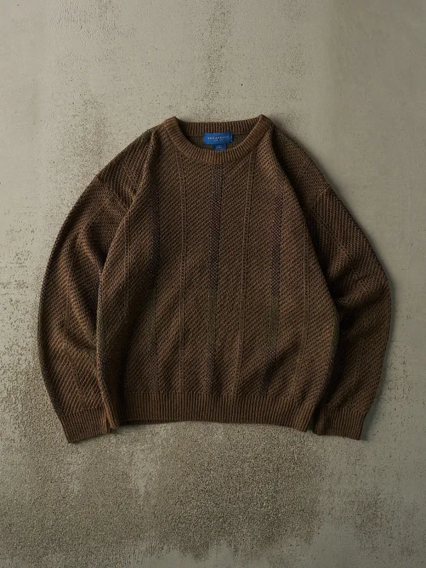 Vintage Y2K Brown Textured Knit (L) sold by Rebalance Vintage