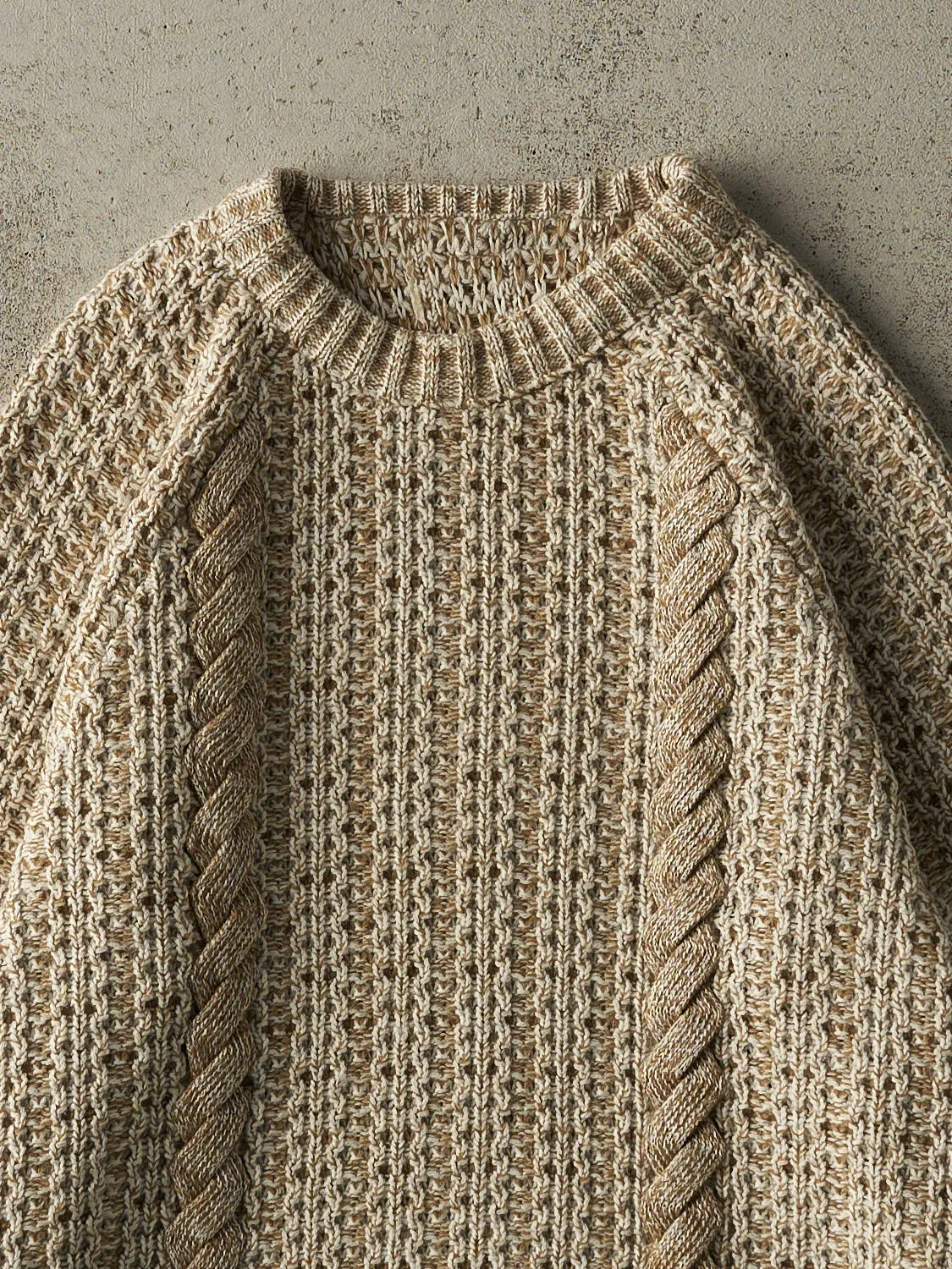 Vintage 90s Beige Chunky Knit Pullover (M) sold by Rebalance Vintage product image thumbnail 3
