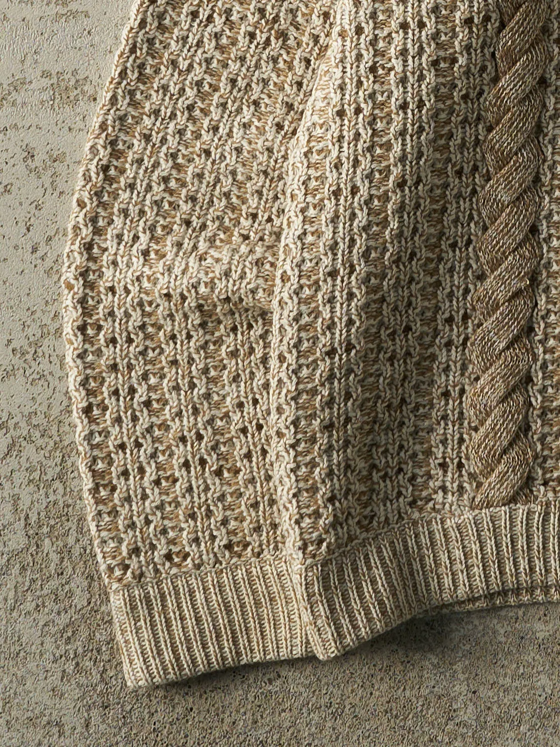 Vintage 90s Beige Chunky Knit Pullover (M) sold by Rebalance Vintage product image thumbnail 4