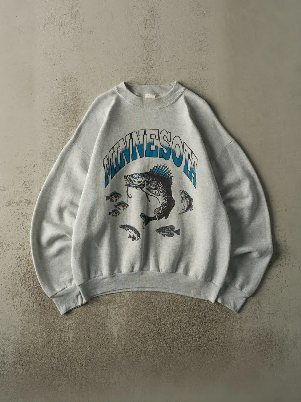 Vintage 90s Heather Grey Minnesota Crewneck (L/XL) sold by Rebalance Vintage