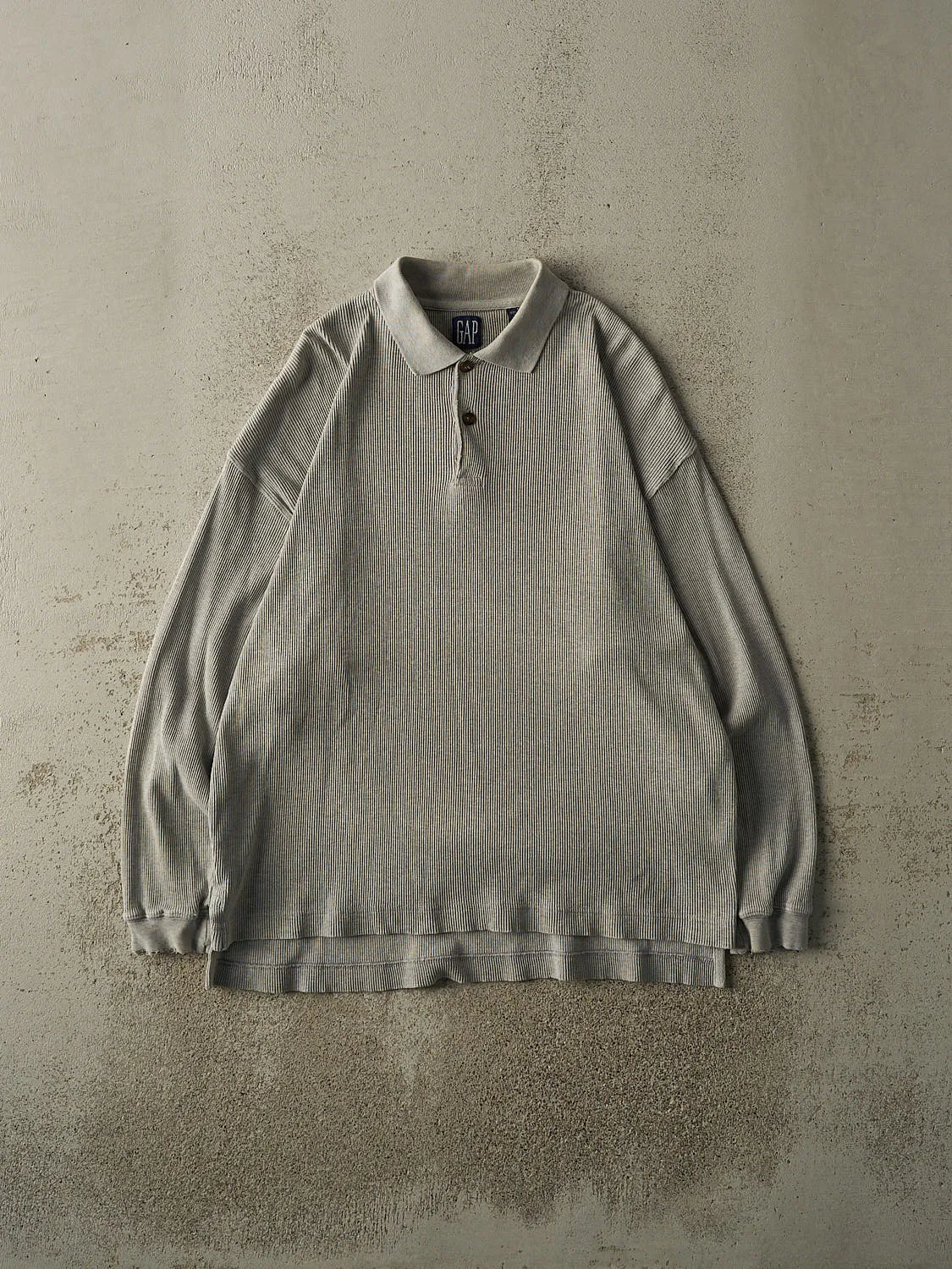 Vintage 90s Grey Gap Quarter Button Long Sleeve (XL) sold by Rebalance Vintage