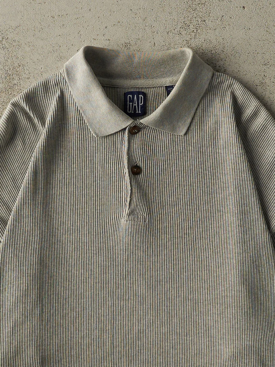 Vintage 90s Grey Gap Quarter Button Long Sleeve (XL) sold by Rebalance Vintage product image thumbnail 2