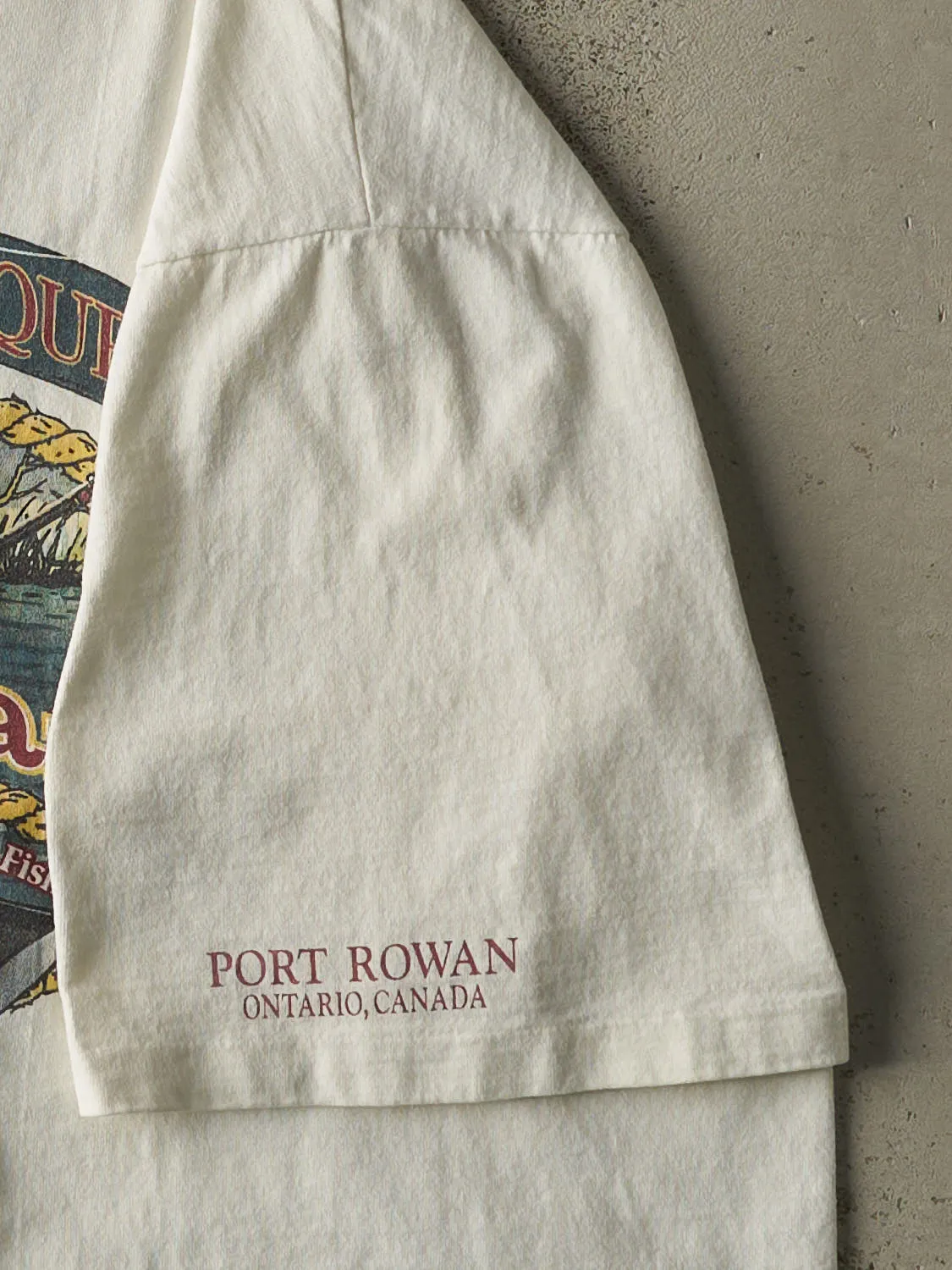 Vintage 90s White Fisherman Slogan Tee (L/XL) sold by Rebalance Vintage product image thumbnail 3