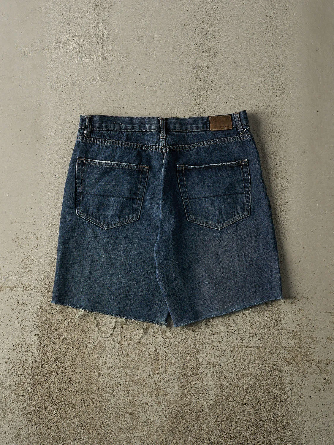 Vintage 90s Dark Wash Cut Off Jean Shorts (32x9) sold by Rebalance Vintage product image thumbnail 3