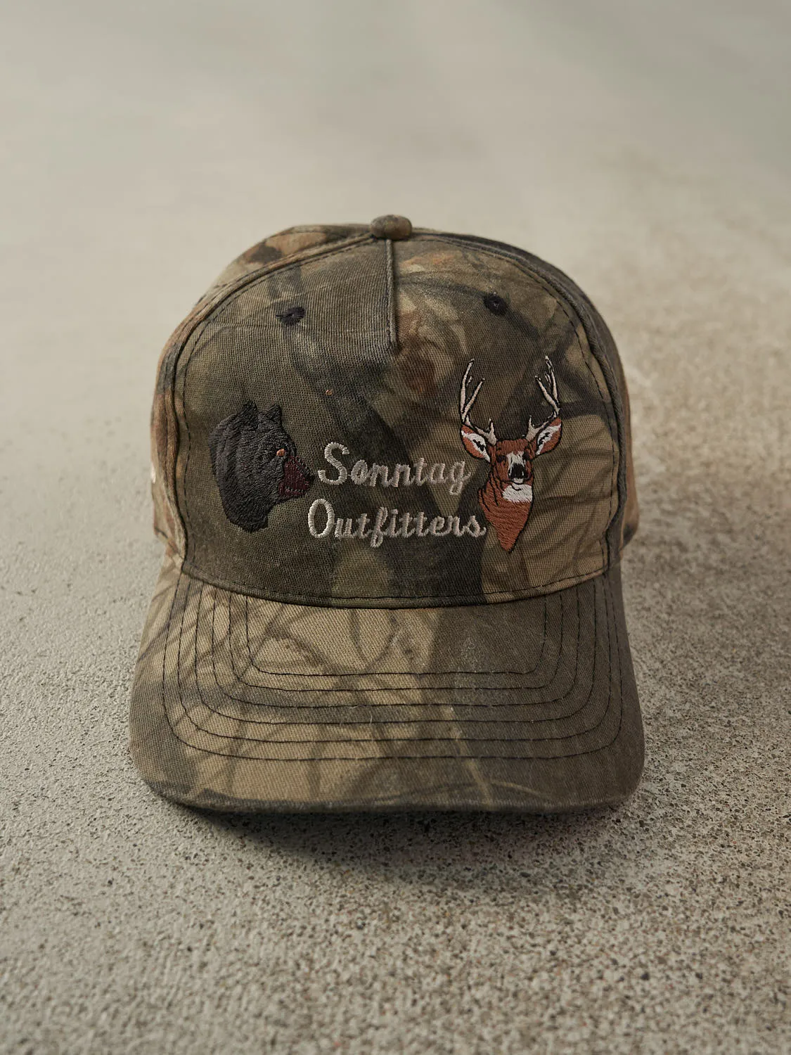 Vintage Y2K Camo Embroidered Sonntag Outfitters Strapback sold by Rebalance Vintage