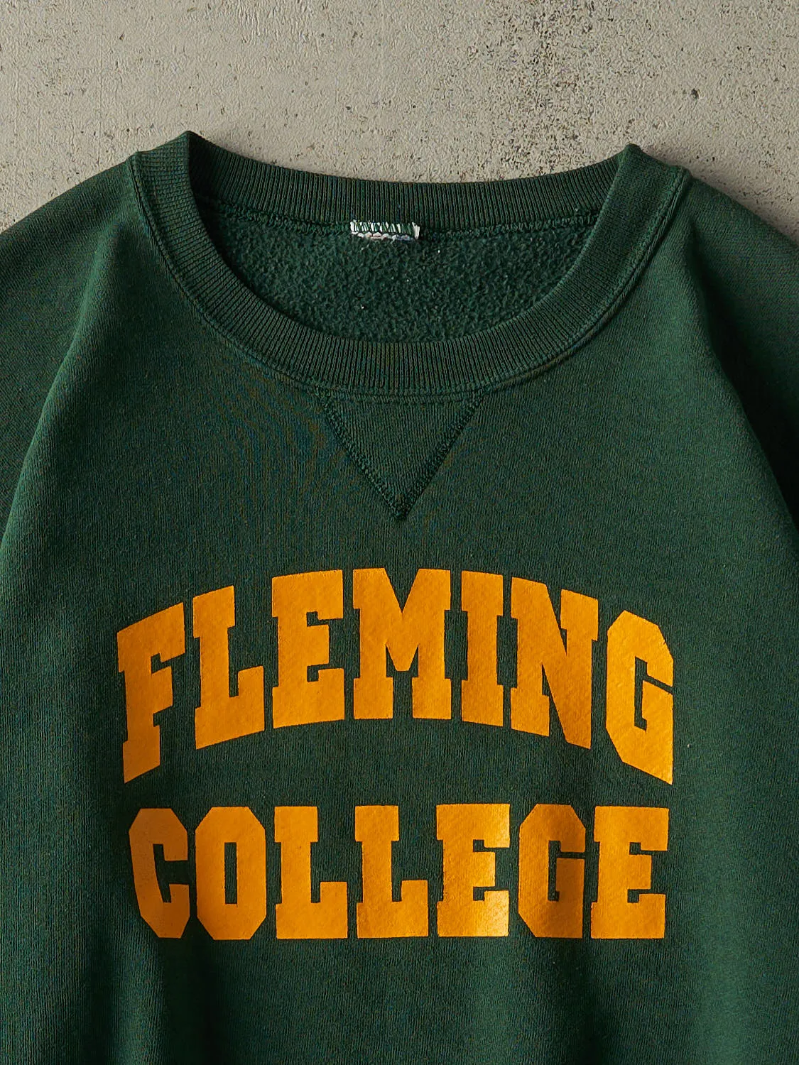 Vintage Y2K Green Fleming College Russell Athletic Crewneck (L/XL) sold by Rebalance Vintage product image thumbnail 2