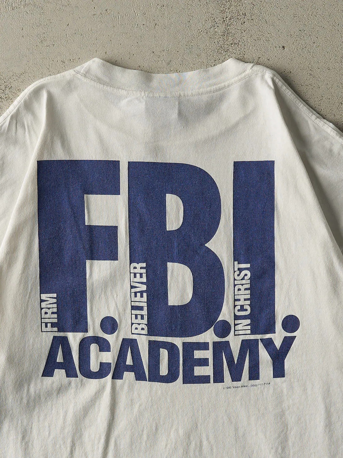 Vintage 95' White FBI Religious Parody Tee (XXL) sold by Rebalance Vintage product image thumbnail 4