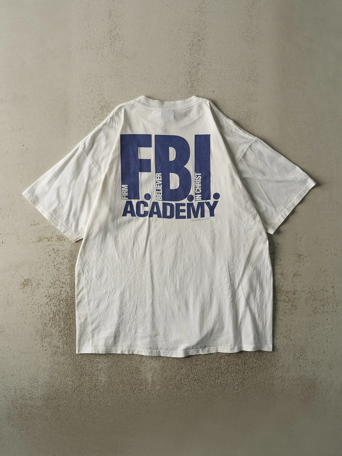 Vintage 95' White FBI Religious Parody Tee (XXL) sold by Rebalance Vintage product image thumbnail 2