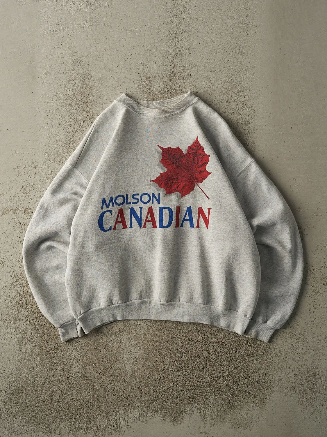 Vintage 90s Heather Grey Molson Canadian Boxy Crewneck (M/L) sold by Rebalance Vintage