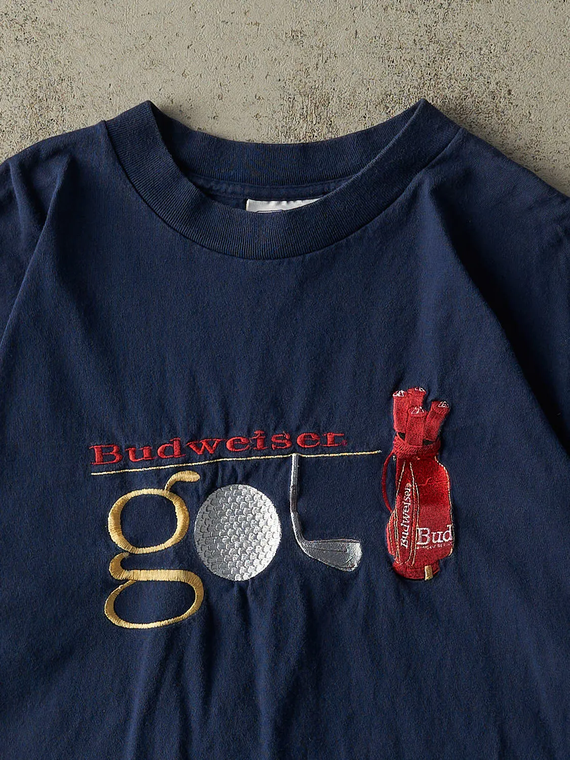 Vintage 90s Navy Blue Budweiser Golf Embroidered Tee (XL/XXL) sold by Rebalance Vintage product image thumbnail 2