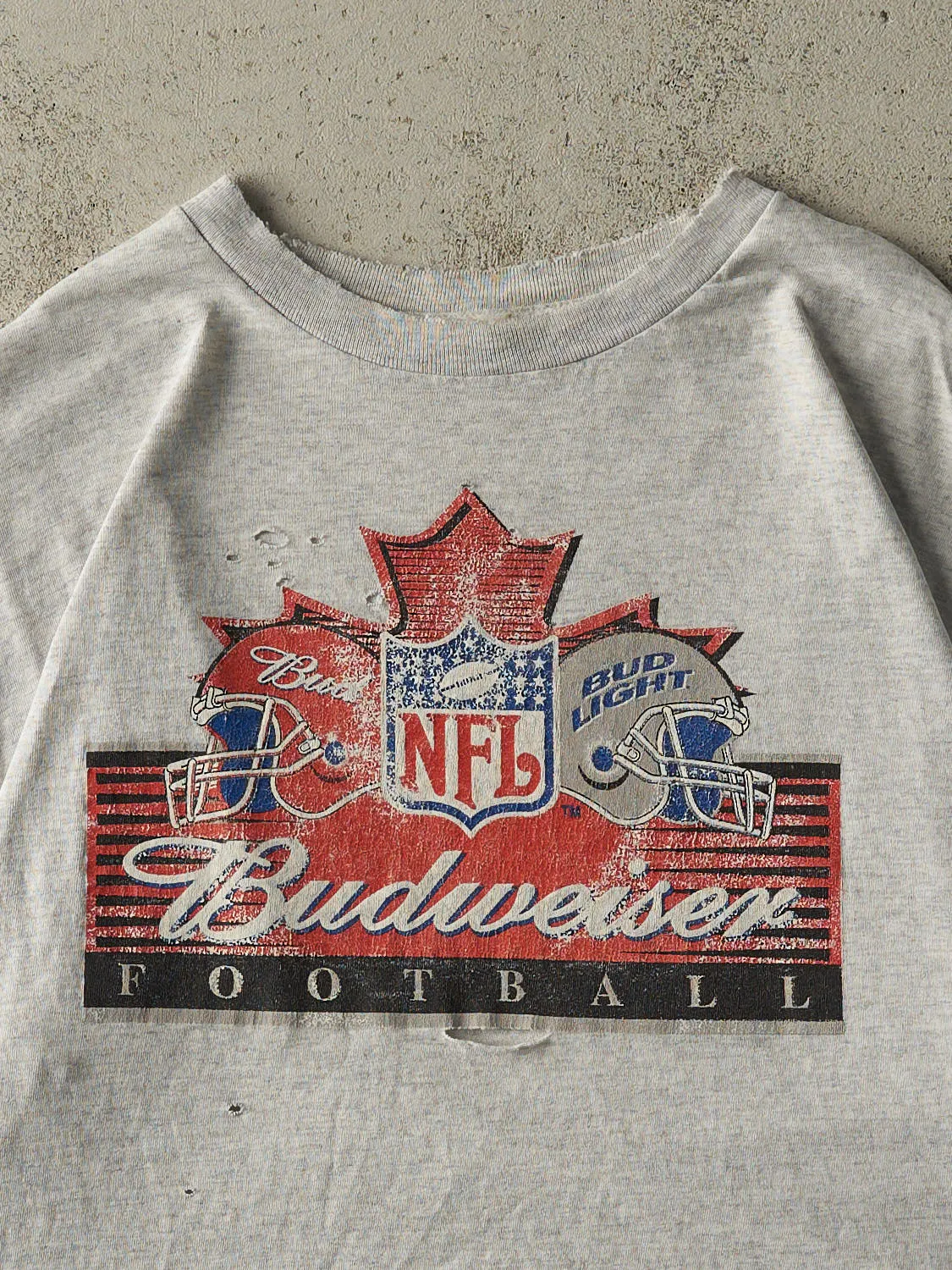 Vintage Y2K Heather Grey NFL Budweiser Tee (L/XL) sold by Rebalance Vintage product image thumbnail 2
