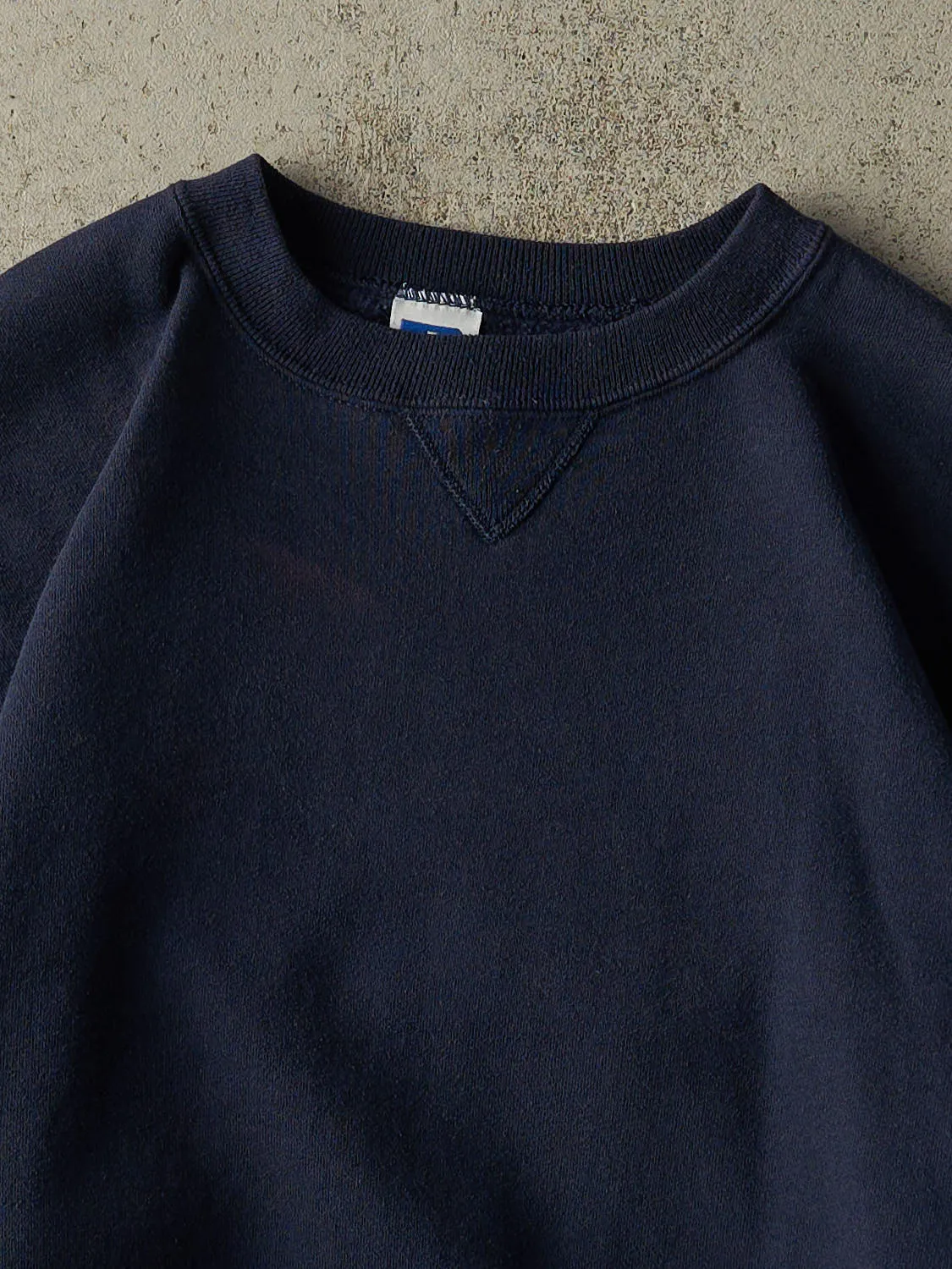 Vintage 90s Navy Blue Russell Athletic Blank Crewneck (L) sold by Rebalance Vintage product image thumbnail 2
