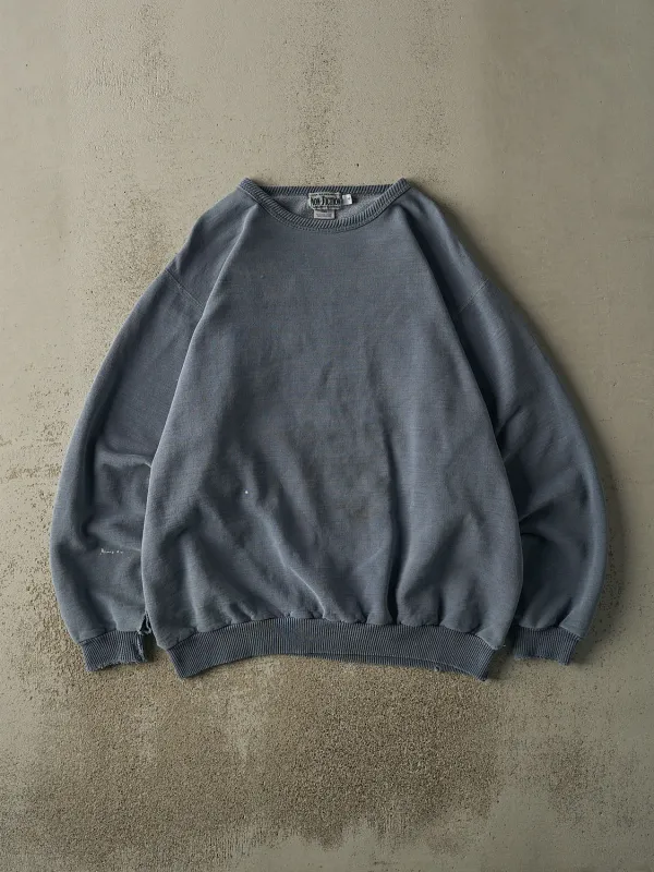 Vintage 90s Washed Blue Blank Crewneck (XXL) sold by Rebalance Vintage