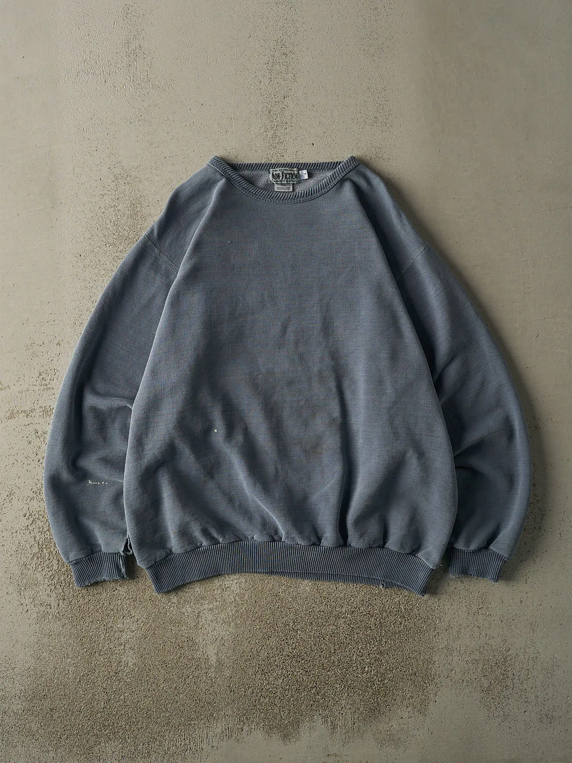 Vintage 90s Washed Blue Blank Crewneck (XXL) sold by Rebalance Vintage