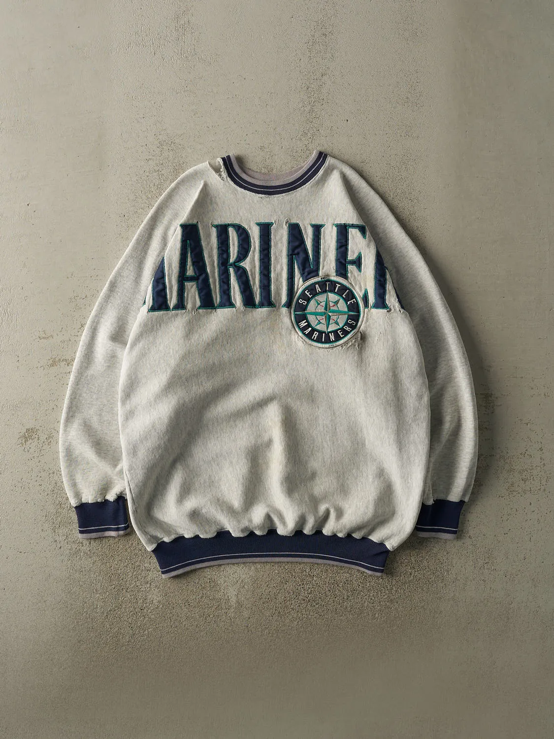 Vintage 90s Heather Grey Seattle Mariners Crewneck (XXL) sold by Rebalance Vintage