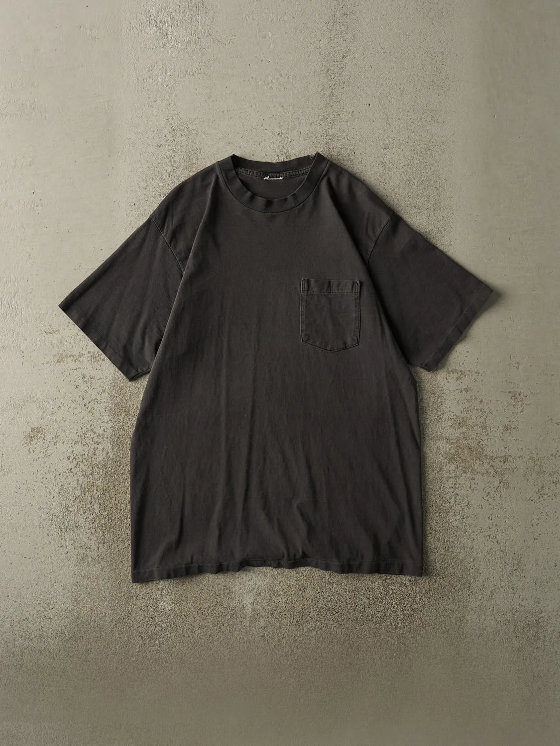 Vintage 90s Faded Black Single Stitch Blank Pocket Tee (M/L) sold by Rebalance Vintage