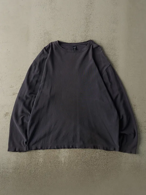 Vintage Y2K Navy Blue Gap Textured Long Sleeve (XL) sold by Rebalance Vintage